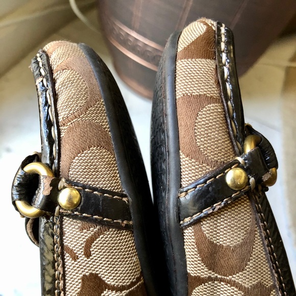 Coach Katrin Signature Canvas Brown Loafers Flats Shoes - Picture 4 of 7